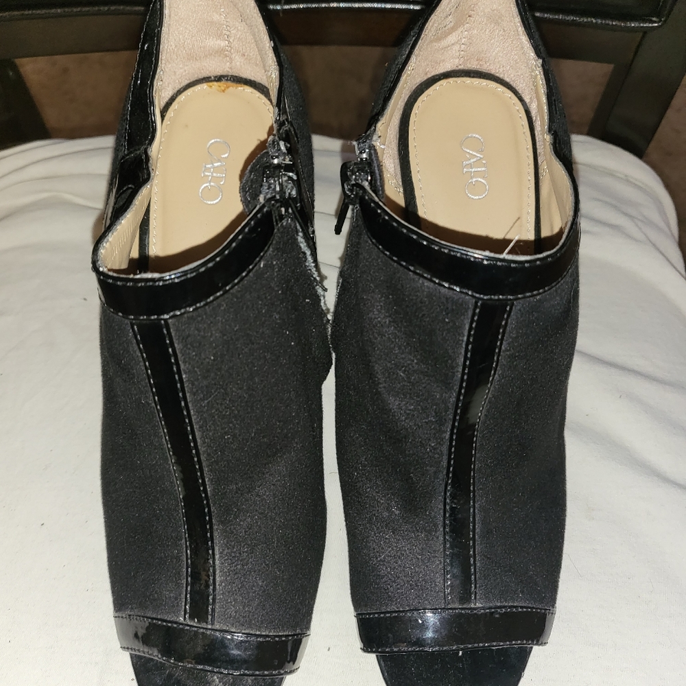 Cato Black Velvet Stiletto Heel Sz 7W